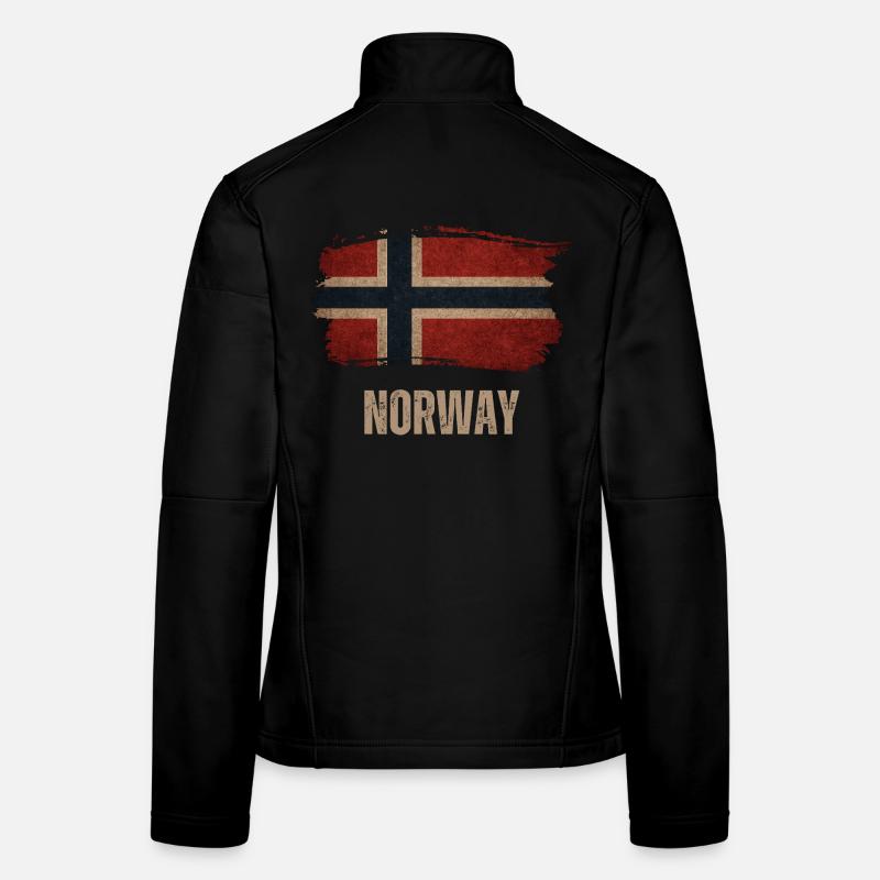 Norway Flag, Norway Vintage Flag Women's Softshell Jacket