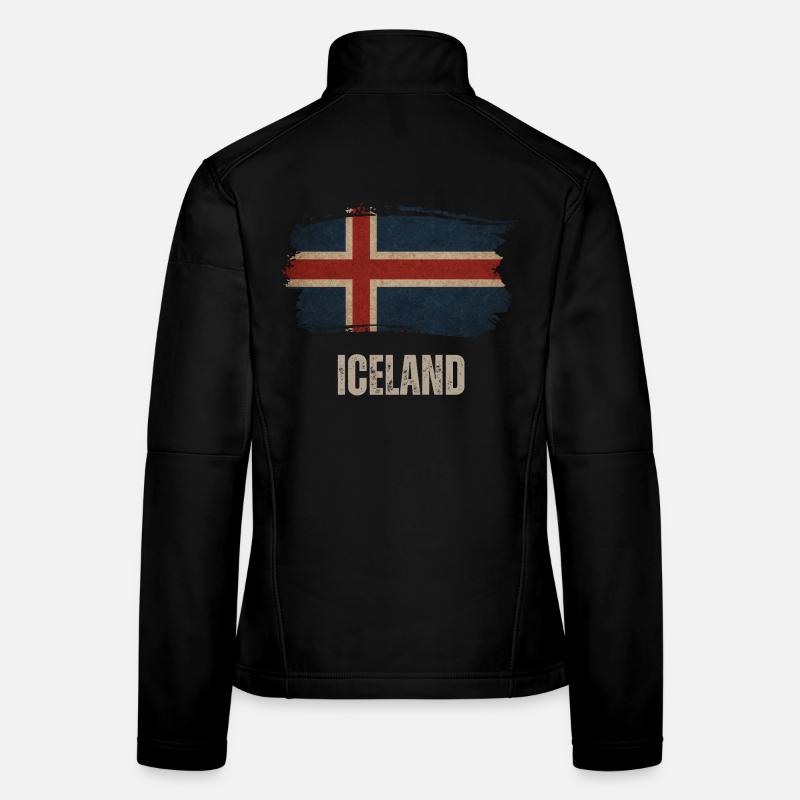 Drapeau de l’Islande, vintage Islande Veste en tissu softshell Femme