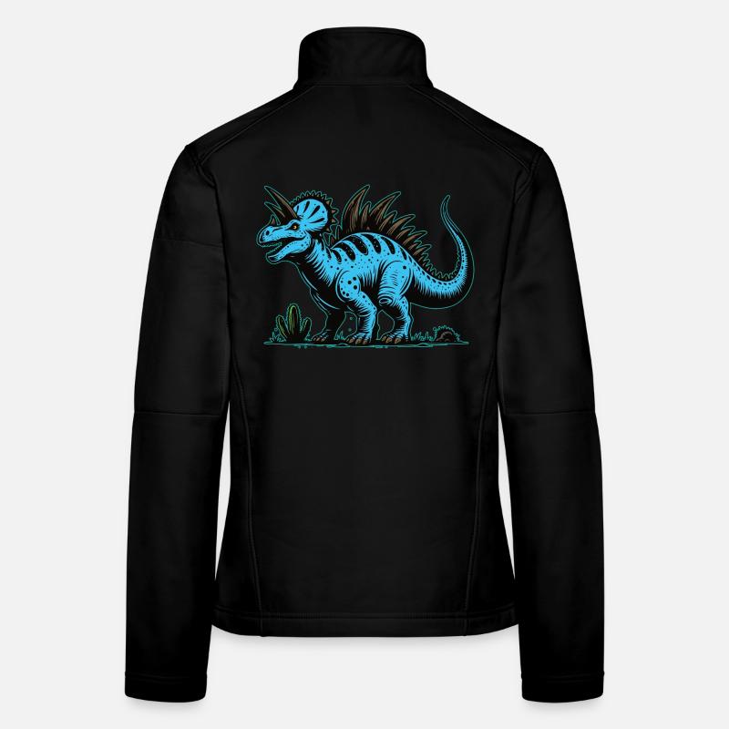 Blue Mutant Dinosaur Design Women's Softshell Jacket