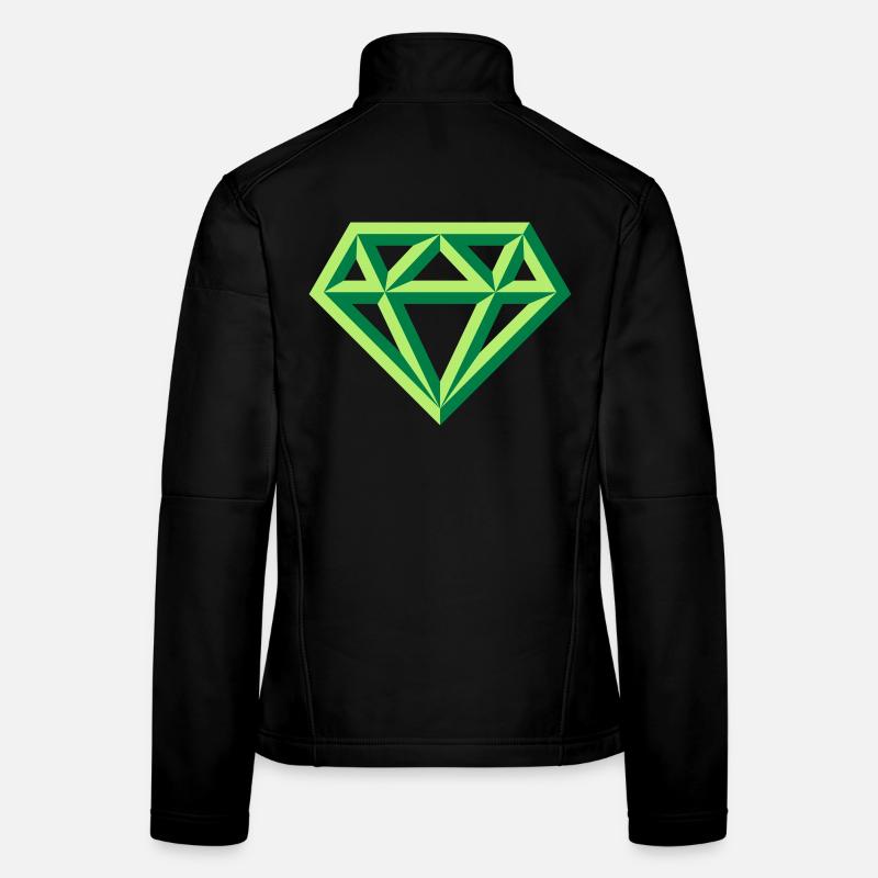 Diamant (Edelstein Brillant Symbol / Outl. Gre 2C) Frauen Softshelljacke