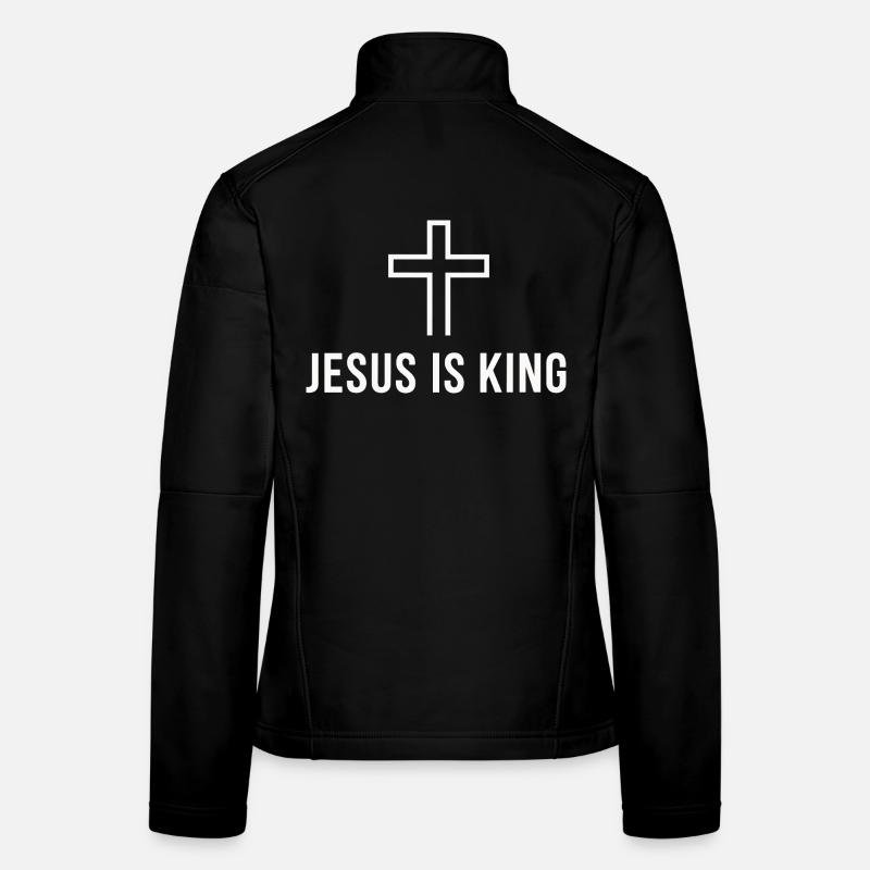 Jesus Is King Christlich Kreuz Glaube Frauen Softshelljacke