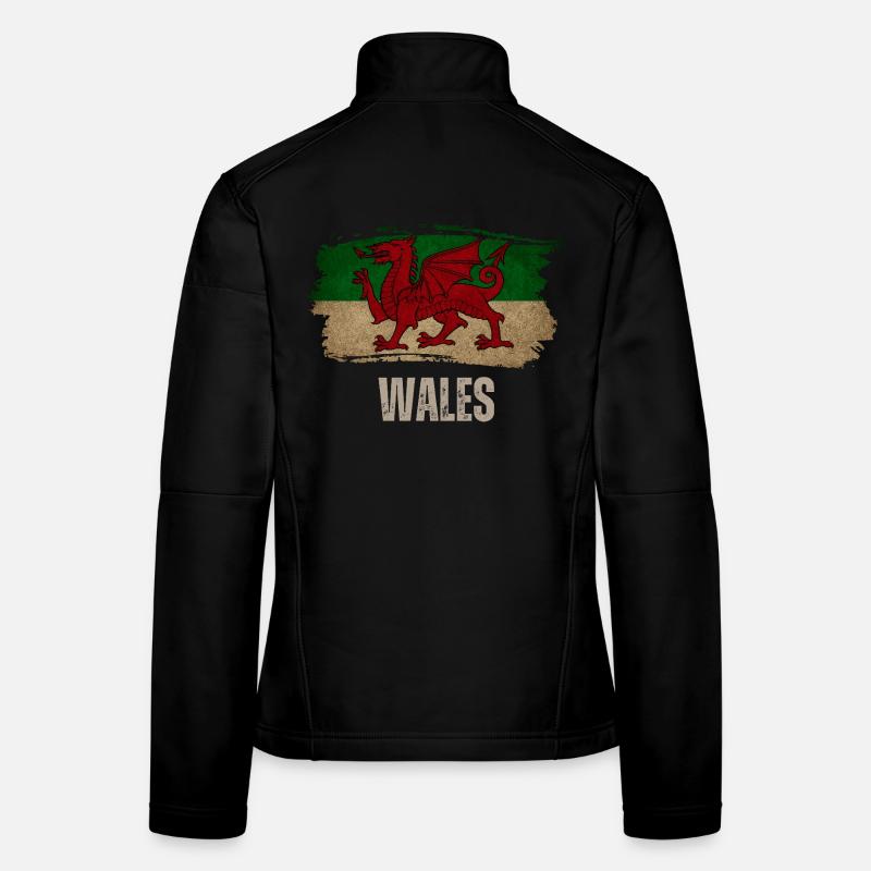 Flag of Wales, Welsh pride - Women's Softshell Jacket - black