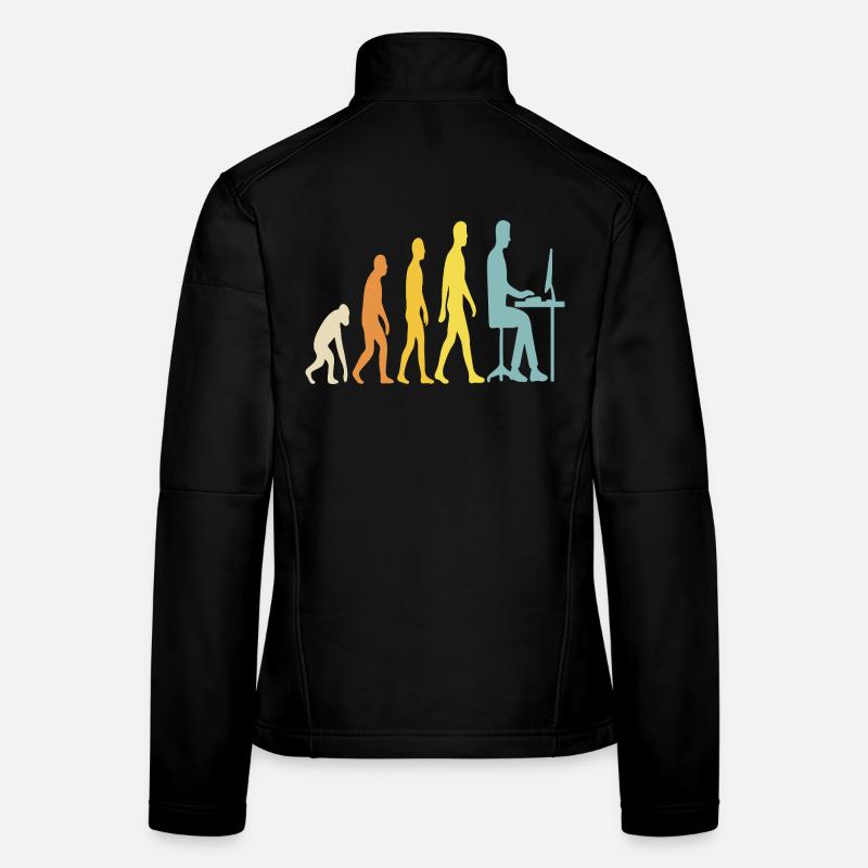 Technische Evolution am Schreibtisch Frauen Softshelljacke