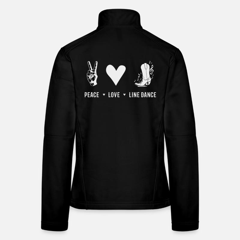 Peace Love line dance passion danse country Veste en tissu softshell Femme