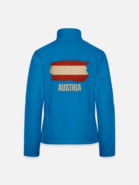 Drapeau grunge autrichien, fierté autrichienne - Veste en tissu softshell Femme - noir - Dos