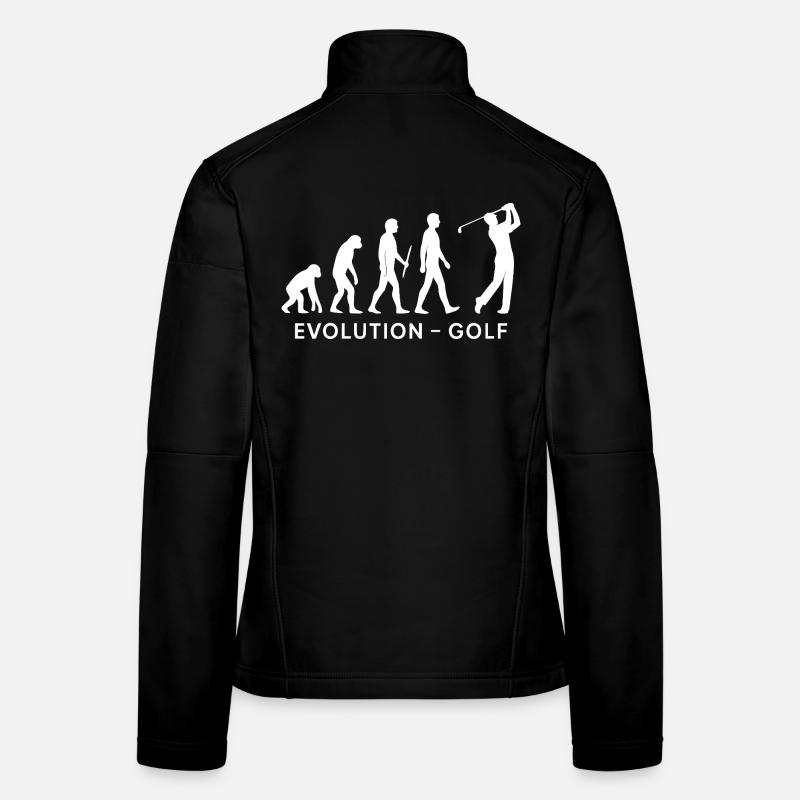 Evolution Golf Drôle Golfeur Humour Design Veste en tissu softshell Femme