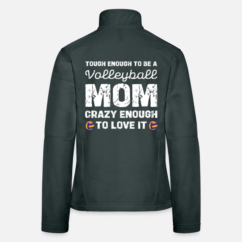Maman de volley-ball courageuse et adore ça Veste en tissu softshell Femme