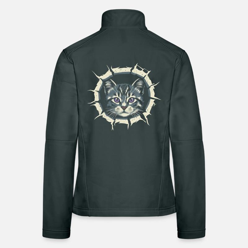 Cat Torn Cloth - Cute Gothic Gift Women's Softshell Jacket