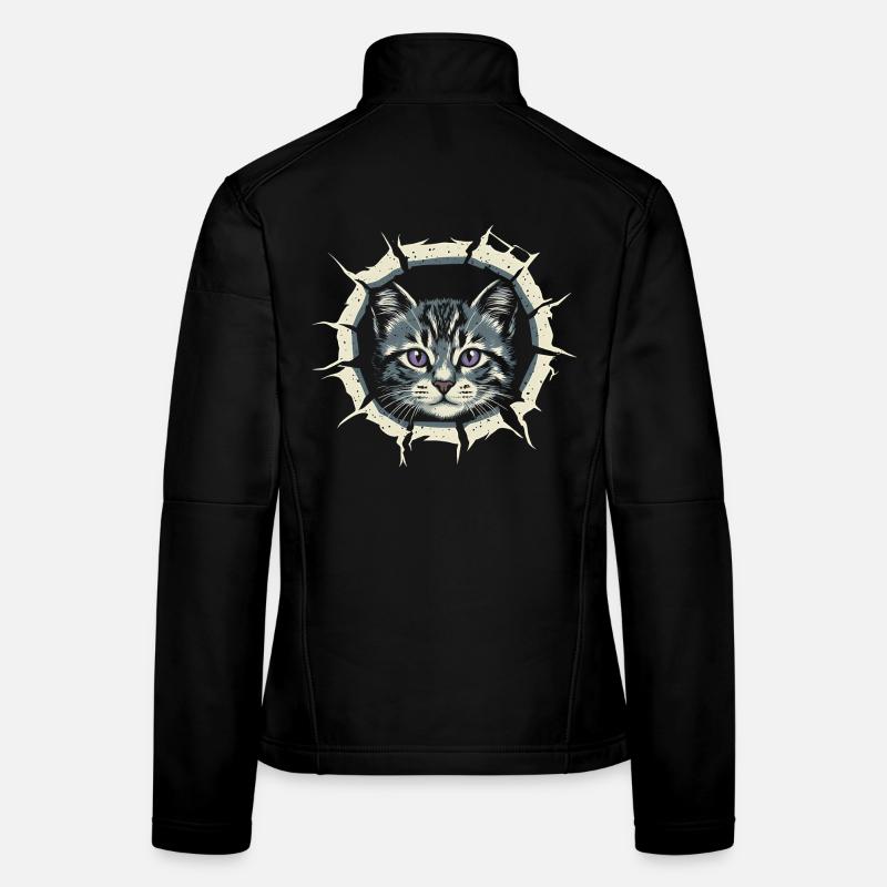Katze Zerrissenes Tuch - Süßes Gothic Geschenk Frauen Softshelljacke