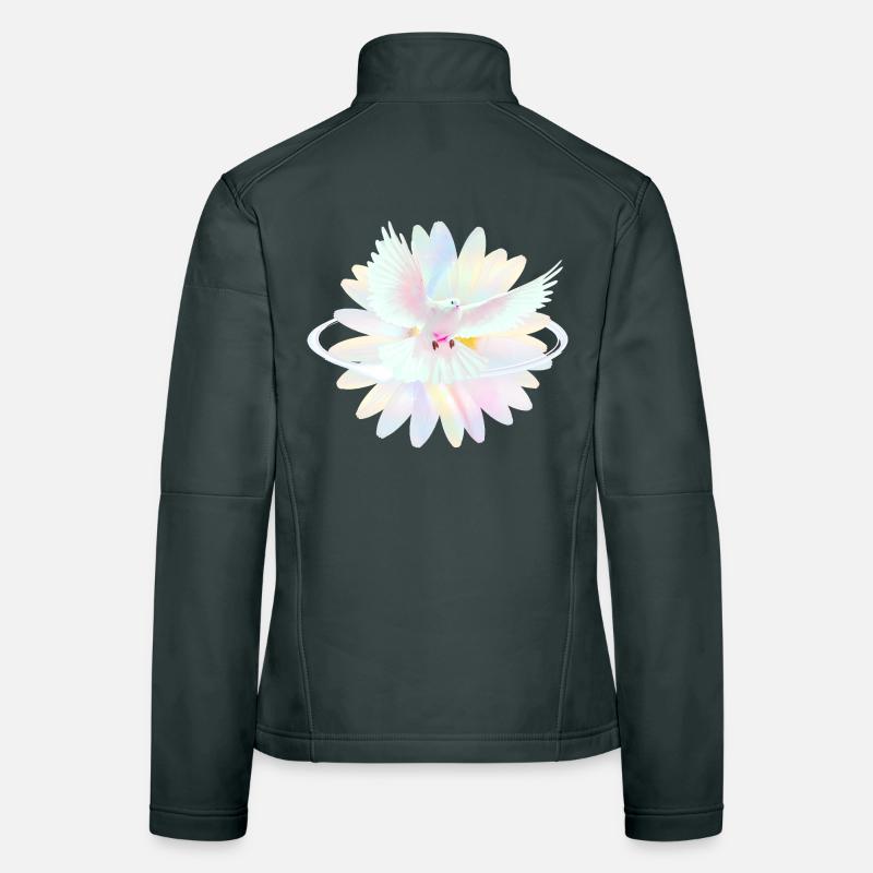 Pastel dove in rainbow light Women's Softshell Jacket
