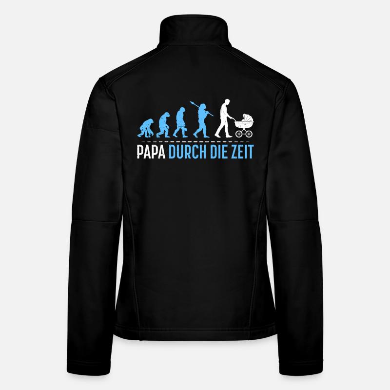 Father-to-be DADDY THROUGH TIME Funny Women's Softshell Jacket