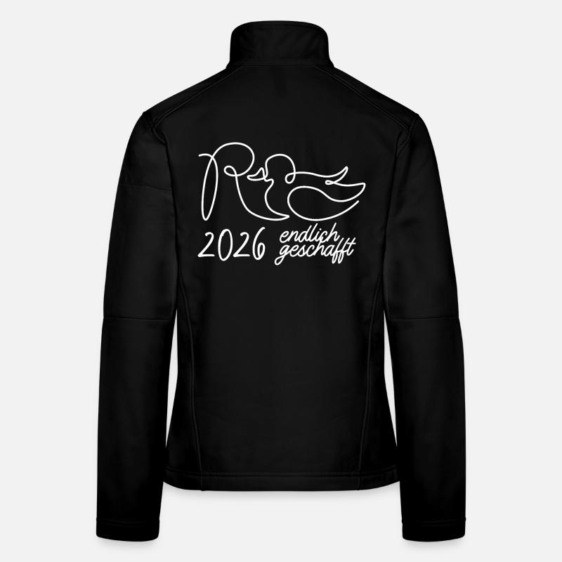 Rente eine Linie - 2026 Endlich geschafft - Frauen Softshelljacke - Schwarz