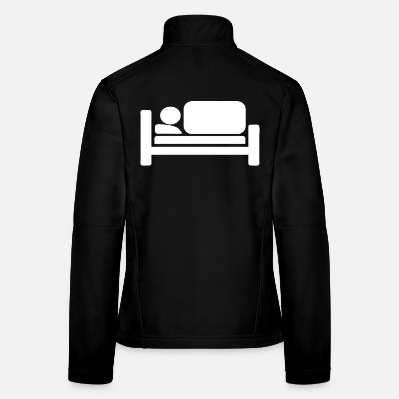 Cooles Bett Silhouetten Piktogramm Design Frauen Softshelljacke