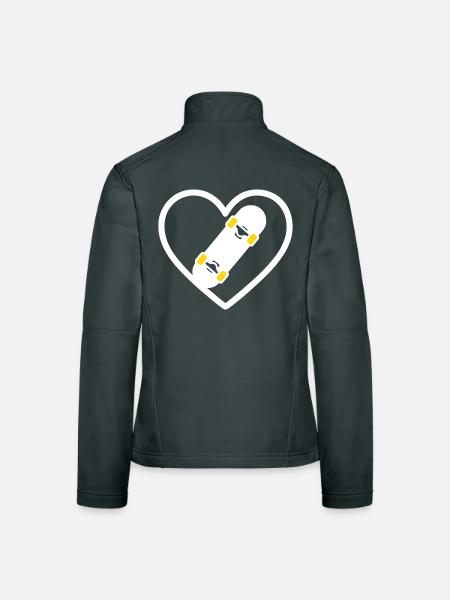 Skateboard Coeur Street Sport Passion - Veste en tissu softshell Femme - noir - Dos