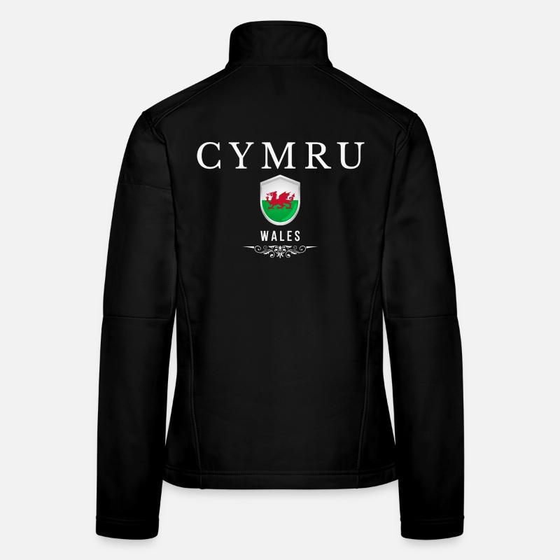 Welsh pride, I love Wales - Women's Softshell Jacket - black