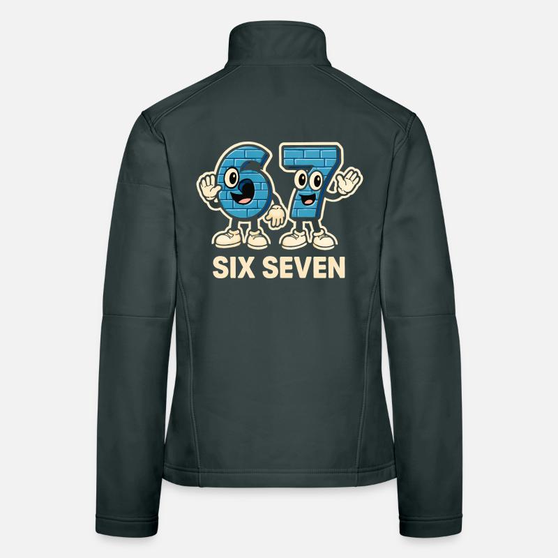 Six Sept Memes Drôle 6 7 Idée Cadeau Veste en tissu softshell Femme