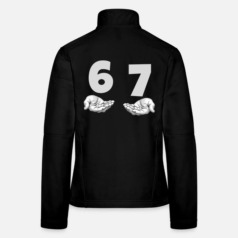 Drôle 67 Meme Mains Gen Alpha Humour Veste en tissu softshell Femme