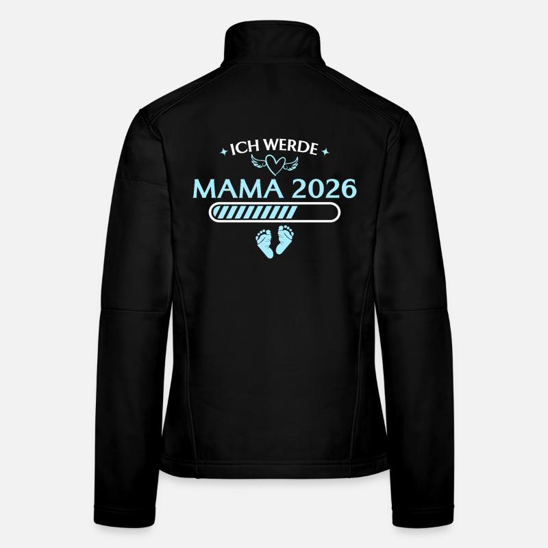 Ich werde Mama 2026 Schwangerschaft ankündigen Frauen Softshelljacke