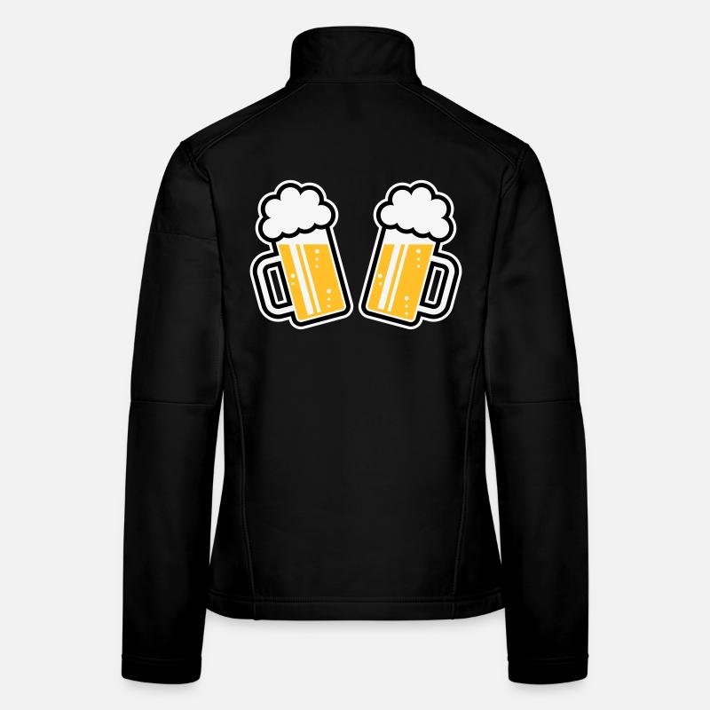 2 chopes de bière Santé ! Santé ! (Chopes de bière 3C) Veste en tissu softshell Femme