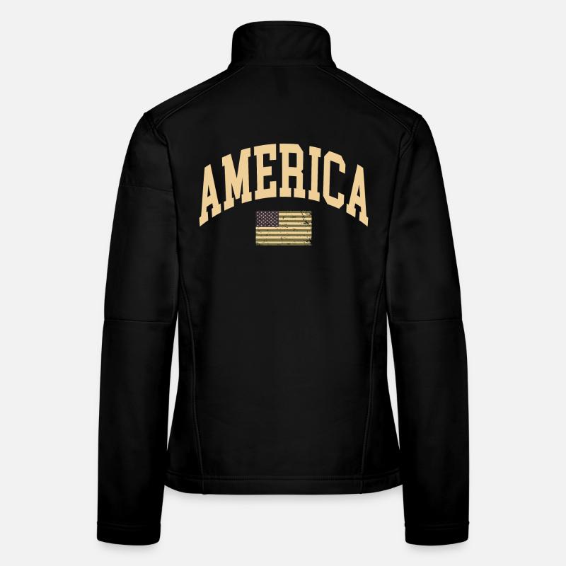 America Camouflage Flag Women's Softshell Jacket