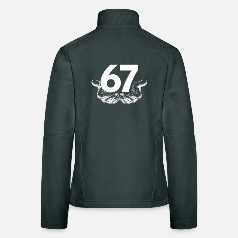 Six Seven 6 7 Meme Fun Design mit Händen Frauen Softshelljacke