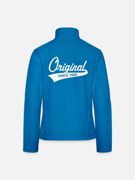 Original Since 1986 (Year of Birth, Birthday / W) - Women's Softshell Jacket - black - Back