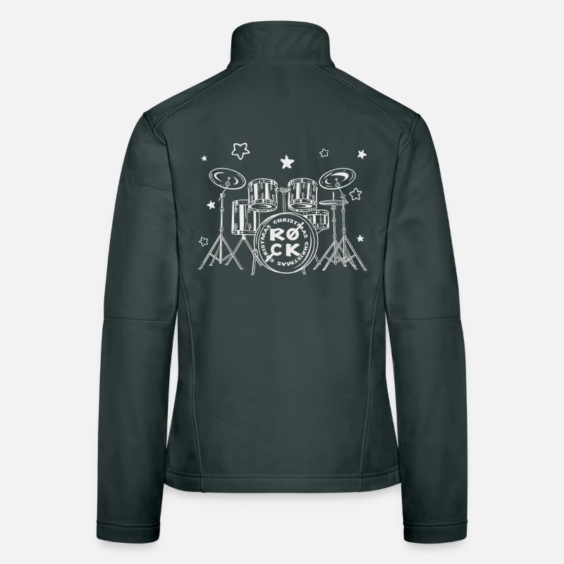 Batteur de Christmas Drums Rock de Noël Veste en tissu softshell Femme