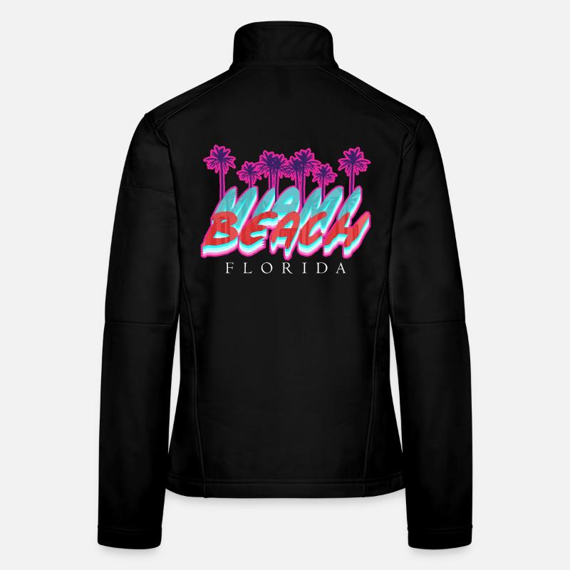 Beach Florida Neon Palms Frauen Softshelljacke