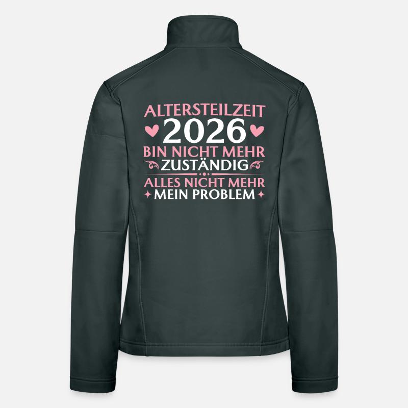 Retraite partielle 2026 Non responsable - retraite anticipée Veste en tissu softshell Femme