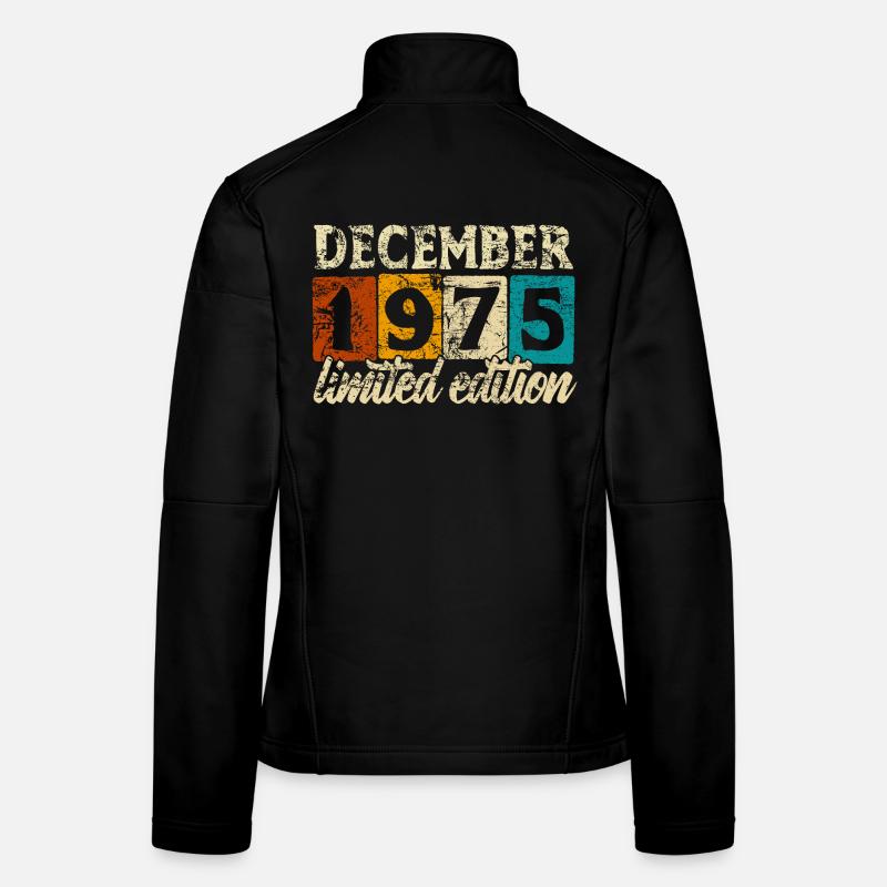 Édition limitée cadeau d’anniversaire de décembre 1975 Veste en tissu softshell Femme