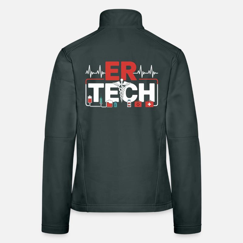 Emergency Technology Icon Motif Women's Softshell Jacket