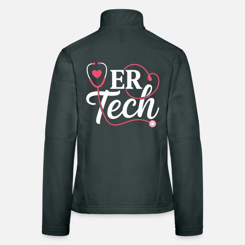 ERTech Stethoscope Heart Women's Softshell Jacket