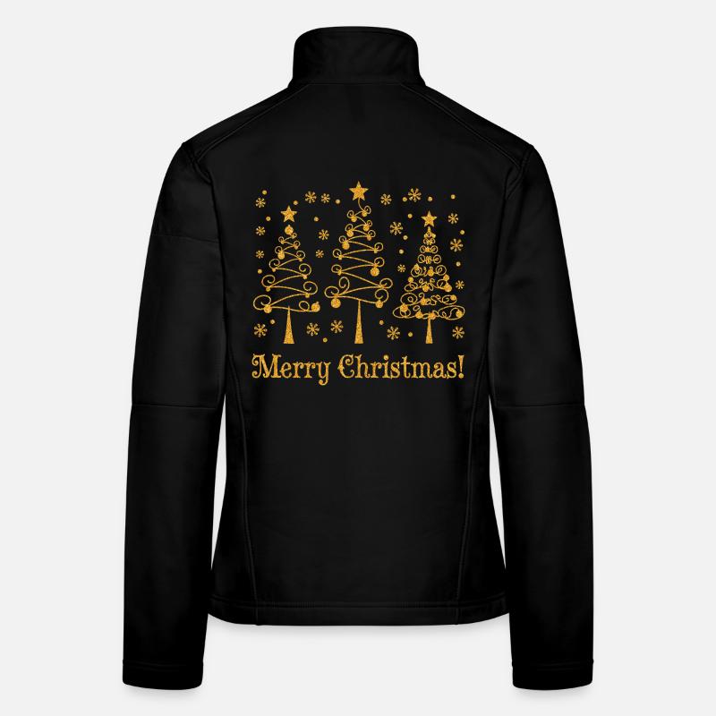Sapin de Noël Joyeux sapin de Noël festif Veste en tissu softshell Femme