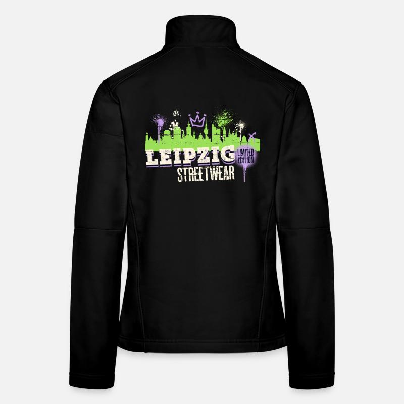 Leipzig Skyline City Germany Graffiti Art Women's Softshell Jacket