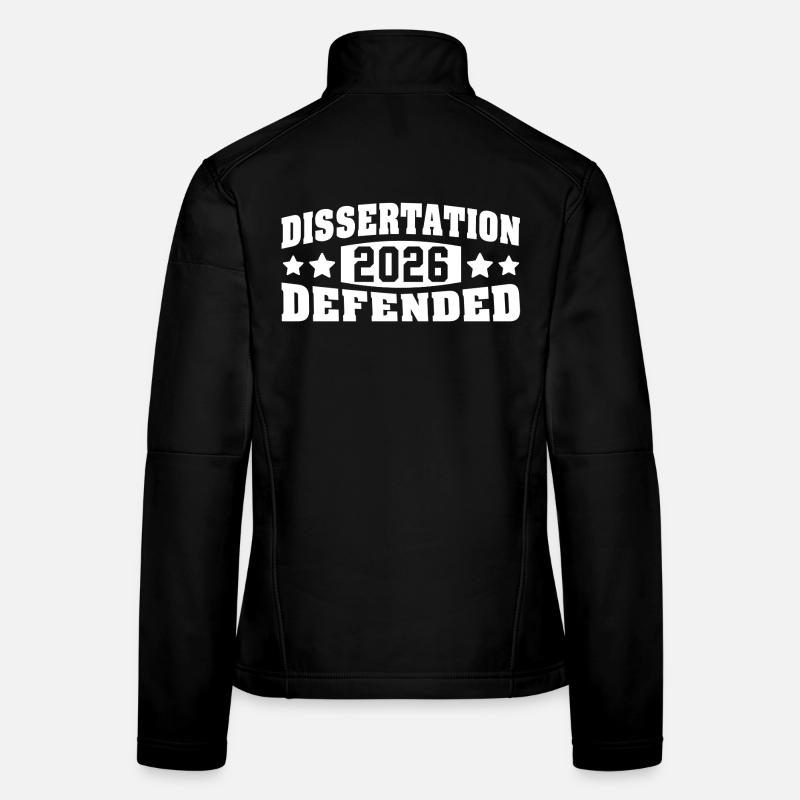 Dissertation verteidigt 2026 PhD EdD Doktorarbeit - Frauen Softshelljacke - Schwarz