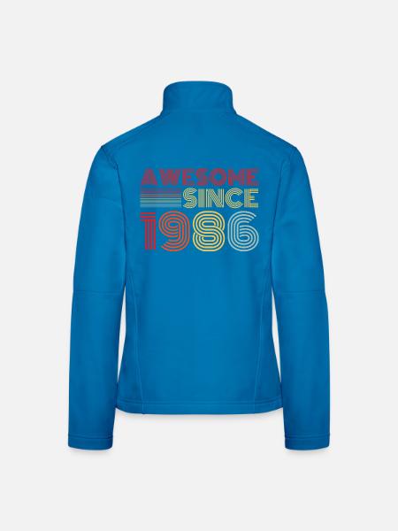 Vintage 1986 Retro 1986 Birthday Gift - Women's Softshell Jacket - black - Back