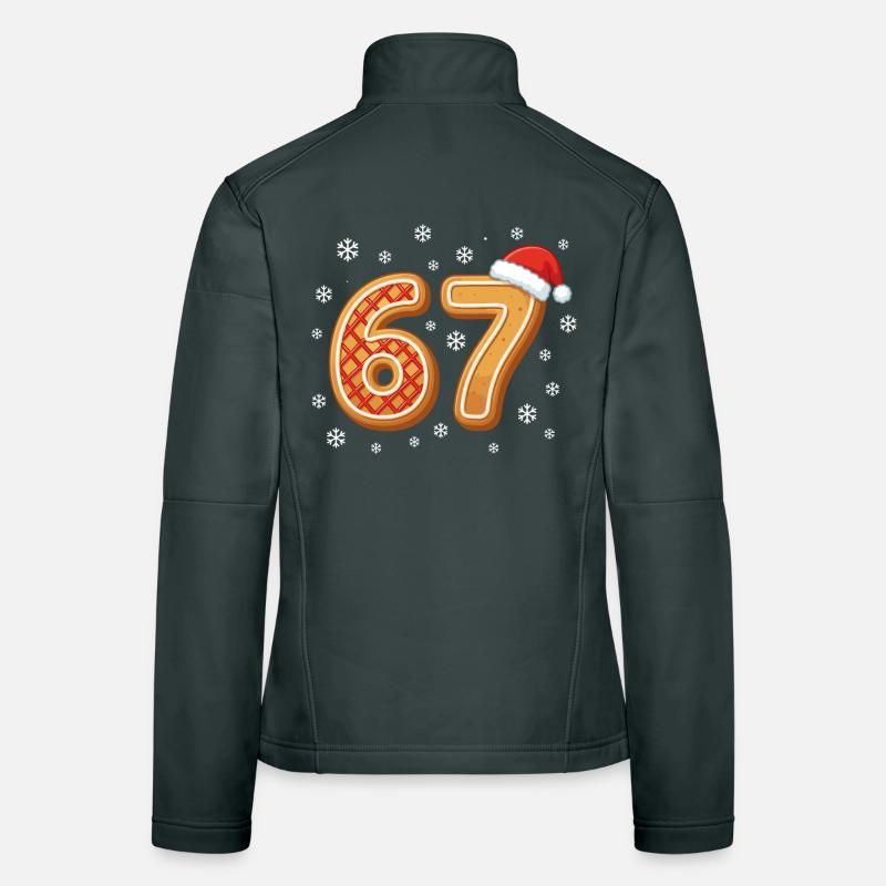 67 Christmas Funny Gingerbread 6 7 Santa Meme Women's Softshell Jacket