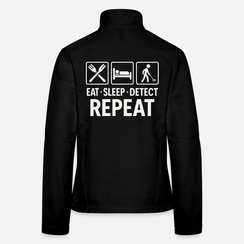Manger Détecter le sommeil Répéter le détecteur de métaux Fun Veste en tissu softshell Femme