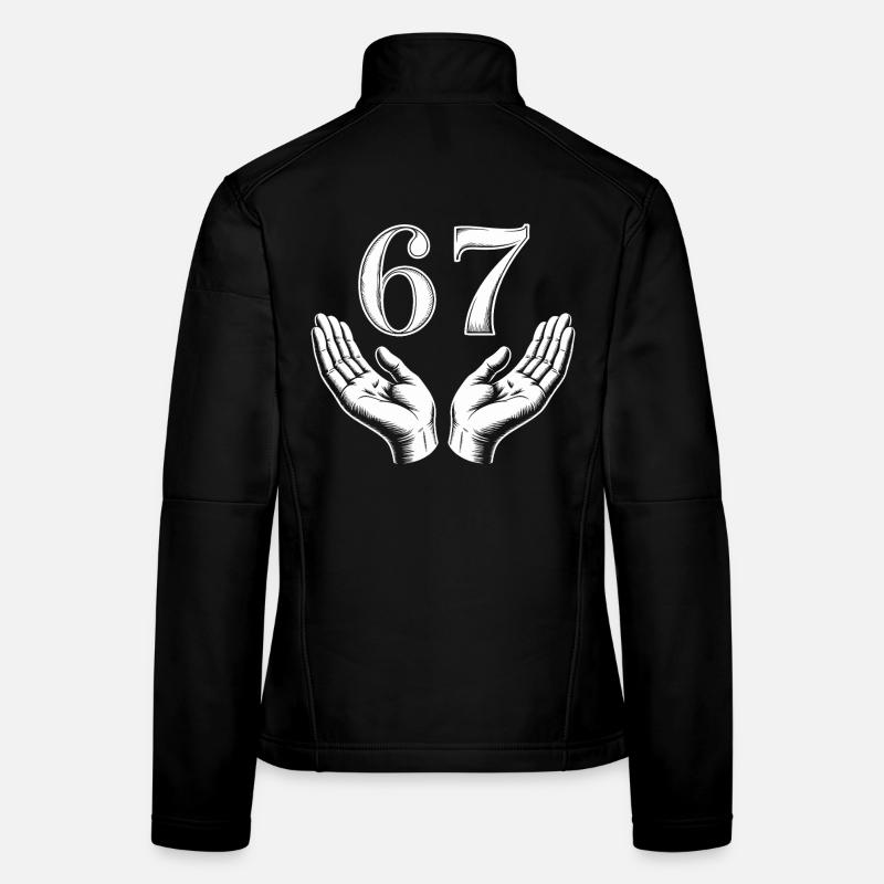 Funny 67 Meme Hands Gen Alpha Humor Women's Softshell Jacket