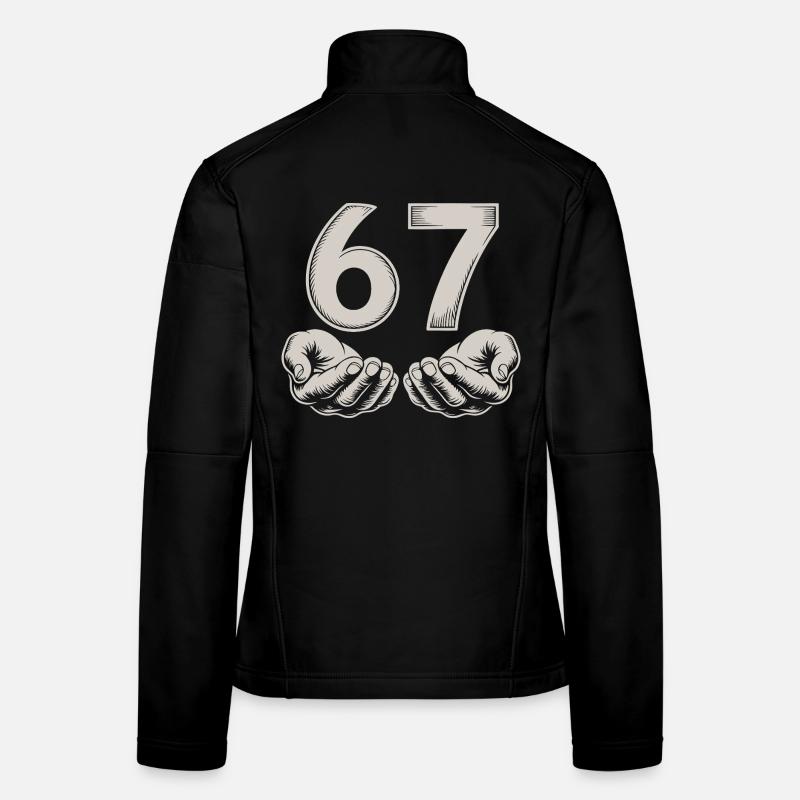 Funny 67 Meme Hands Gen Alpha Humor Women's Softshell Jacket