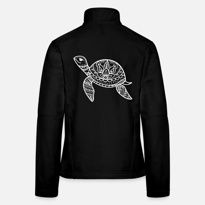 Boho Schildkröte mit Musterpanzer - Frauen Softshelljacke - Schwarz
