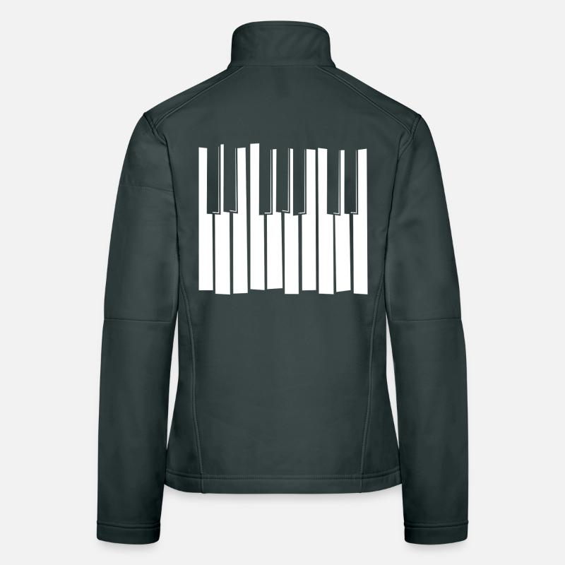 Piano Keyboard Strip Pattern Women's Softshell Jacket
