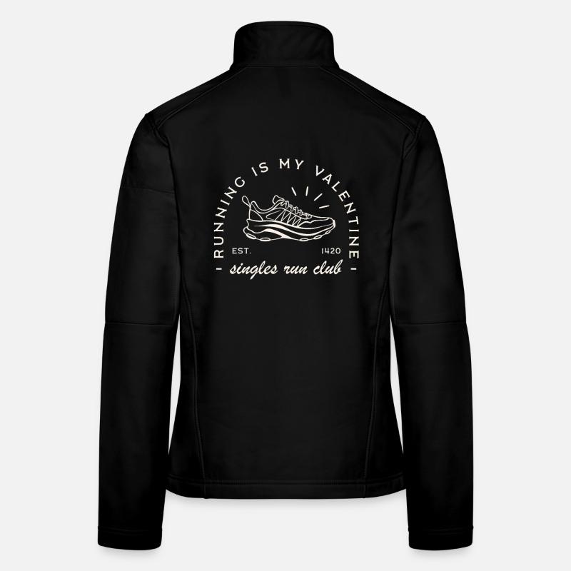 Valentinstags-Lauf eines lustigen Einzel-Run-Clubs Frauen Softshelljacke
