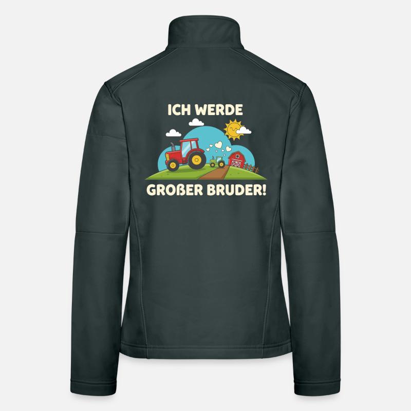 Ich Werde Großer Bruder Traktor Bauernhof Süß Frauen Softshelljacke