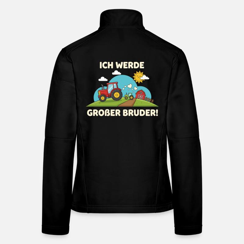 Ich Werde Großer Bruder Traktor Bauernhof Süß Frauen Softshelljacke