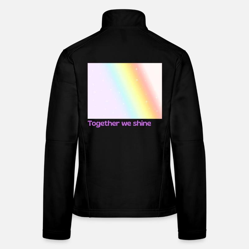 Pride / CSD / LGBTQ+ Design « ensemble nous brillons » Veste en tissu softshell Femme