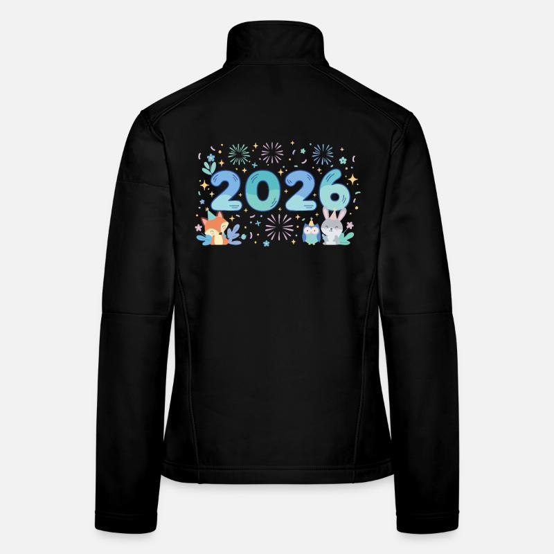 Conception de la célébration du réveillon du Nouvel An 2026 Veste en tissu softshell Femme