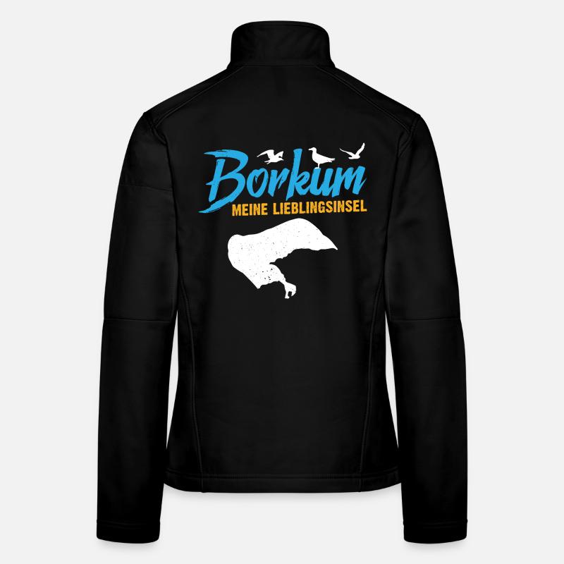Vacances en mer du Nord BORKUM MON ÎLE PRÉFÉRÉE Drôle Veste en tissu softshell Femme