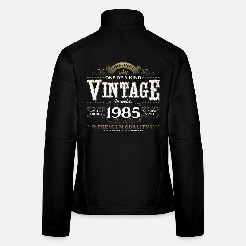 40e anniversaire Millésime décembre Millésime 1985 Veste en tissu softshell Femme