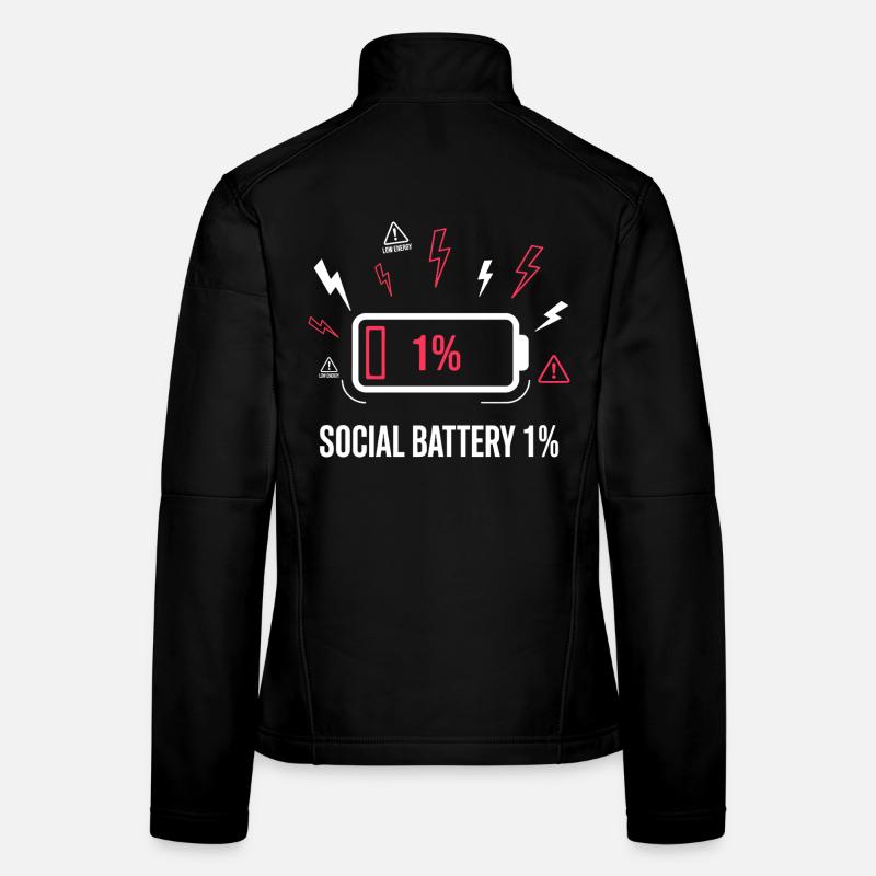 Social Battery 1% Akku - Women's Softshell Jacket - black
